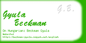 gyula beckman business card